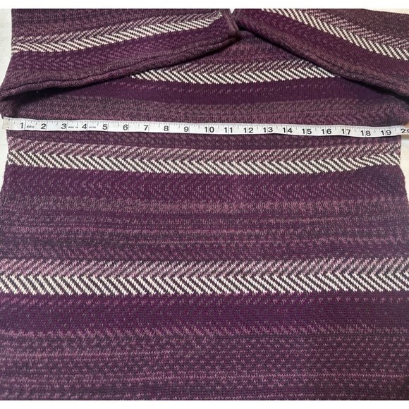 Chaps Brand Striped Purple Sweater 3/4 Sleeves Cotton Blend Women's Size Large - Picture 8 of 11